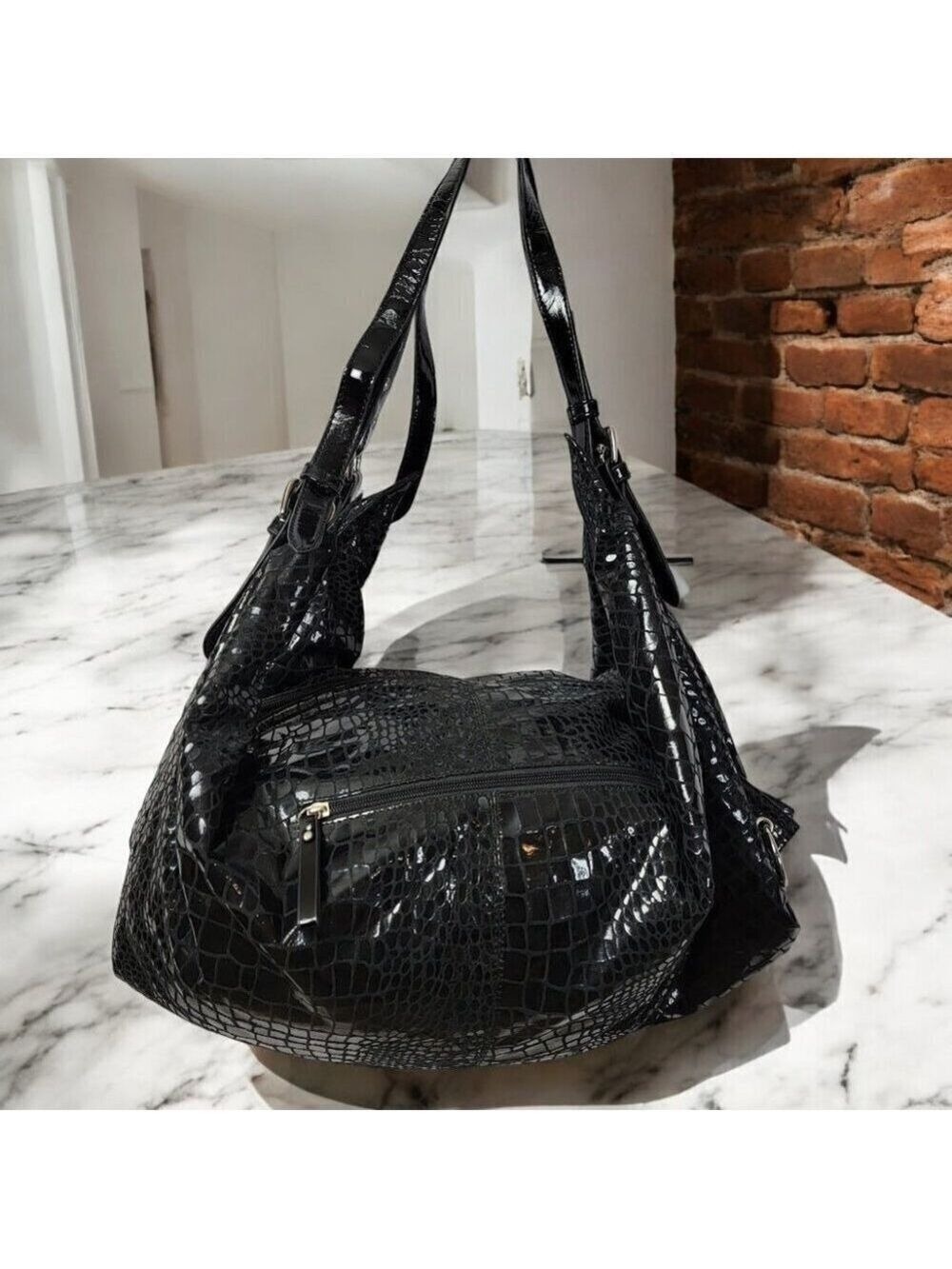 Claudia Canova Faux Snakeskin Hobo Bag - Great Used Condition